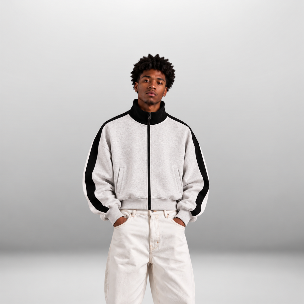 Urban Cropped Track Zip-Up