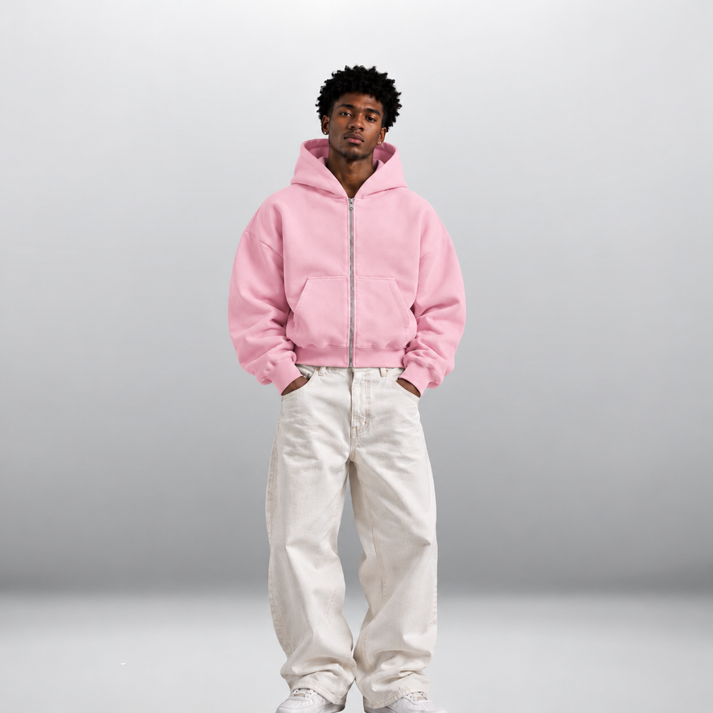 Cropped Zip-Up Hoodie - Unisex