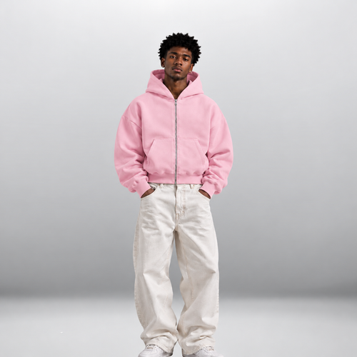 Cropped Zip-Up Hoodie - Unisex