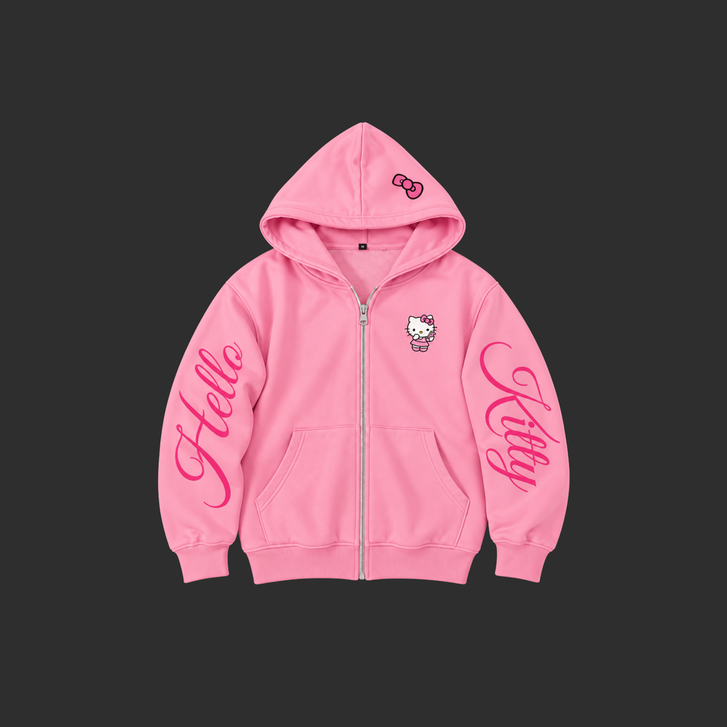 Oversize Zip-Up Hoodie Hello Kitty