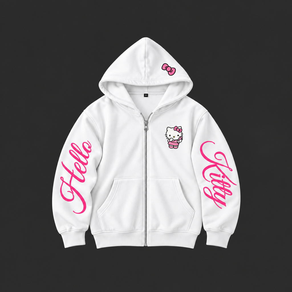 Oversize Zip-Up Hoodie Hello Kitty
