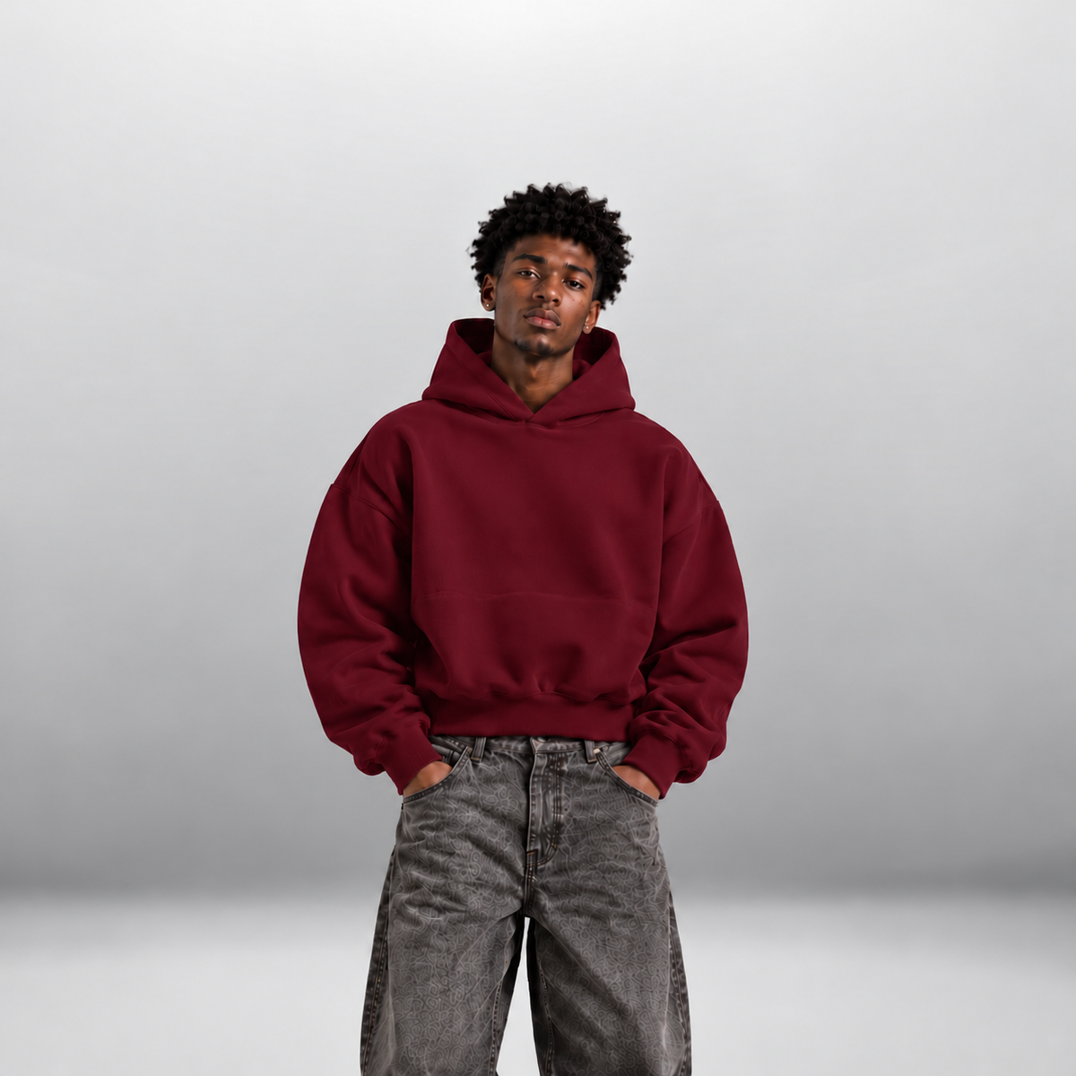 cropped oversize hoodie